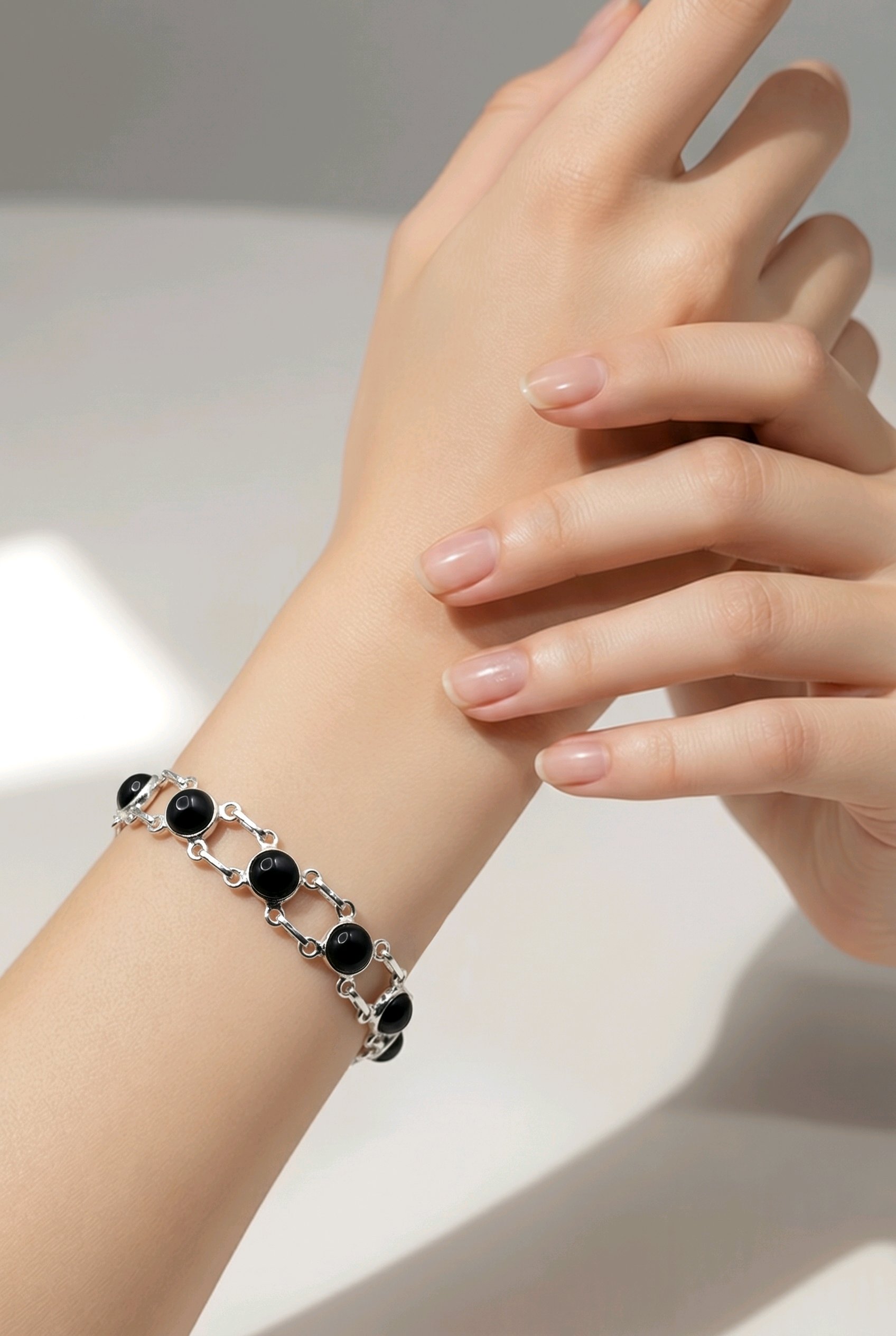 Black Onyx Link Bracelet • Gothic — Club925 Archive product photograph