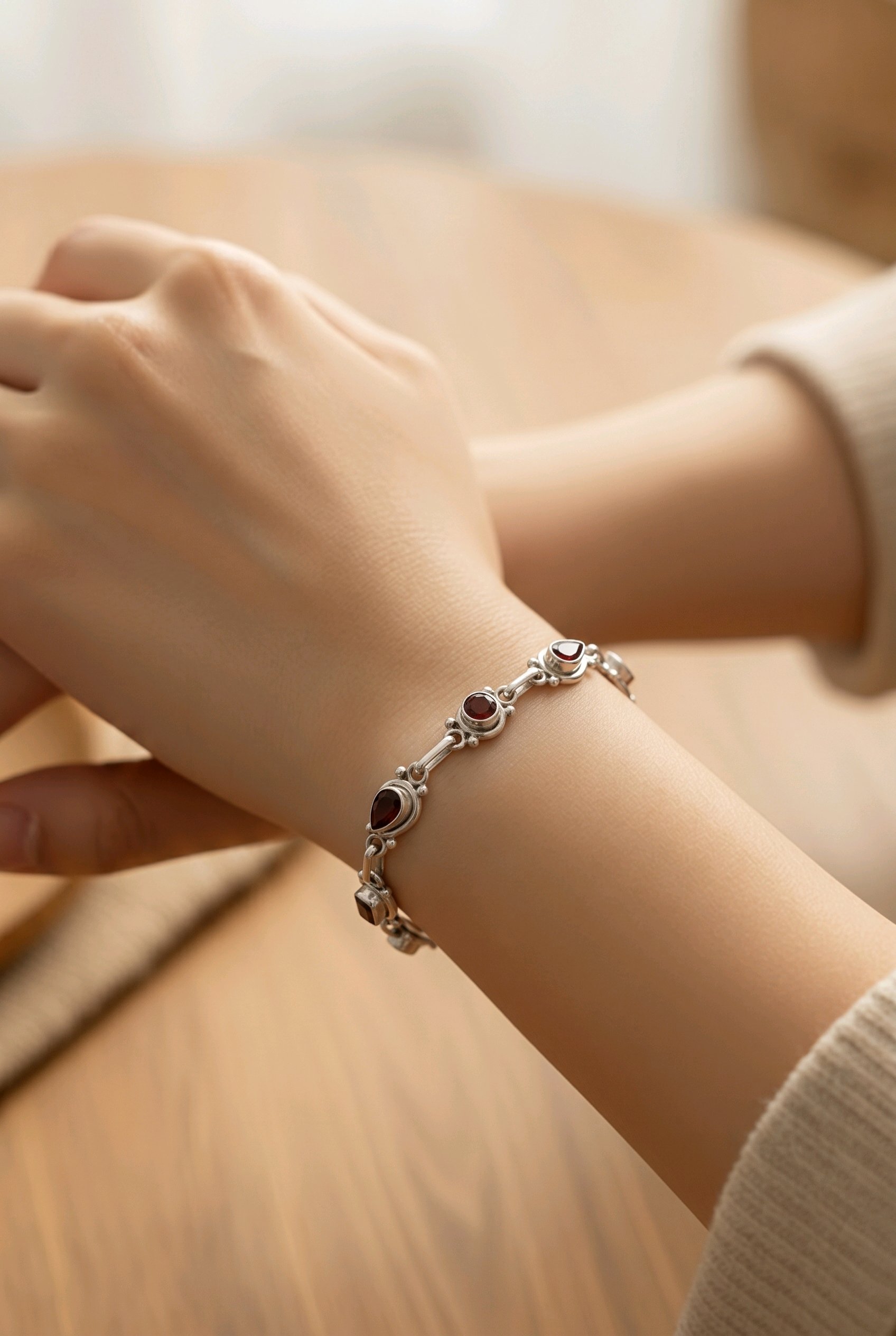 Mixed Cut Garnet Bracelet — Club925 Archive product photograph