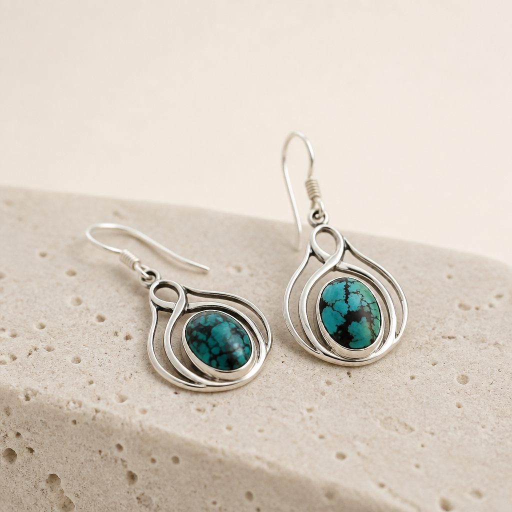 Teardrop Turquoise Earrings — Club925 Archive product photograph