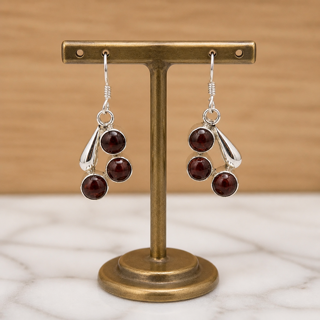 3-Berry Cluster Amber Earrings — Club925 Archive product photograph