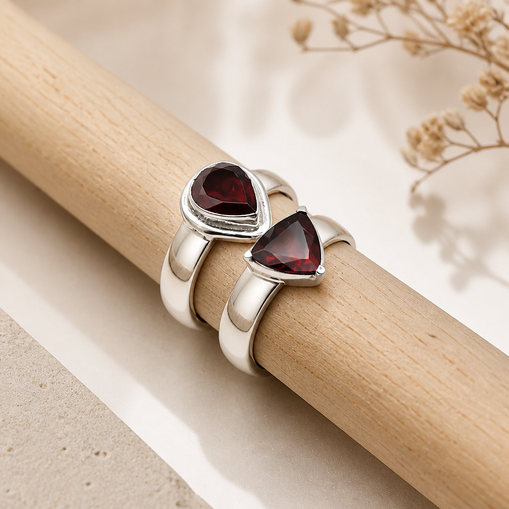 Garnet Rings (set of 2) — Club925 Archive product photograph