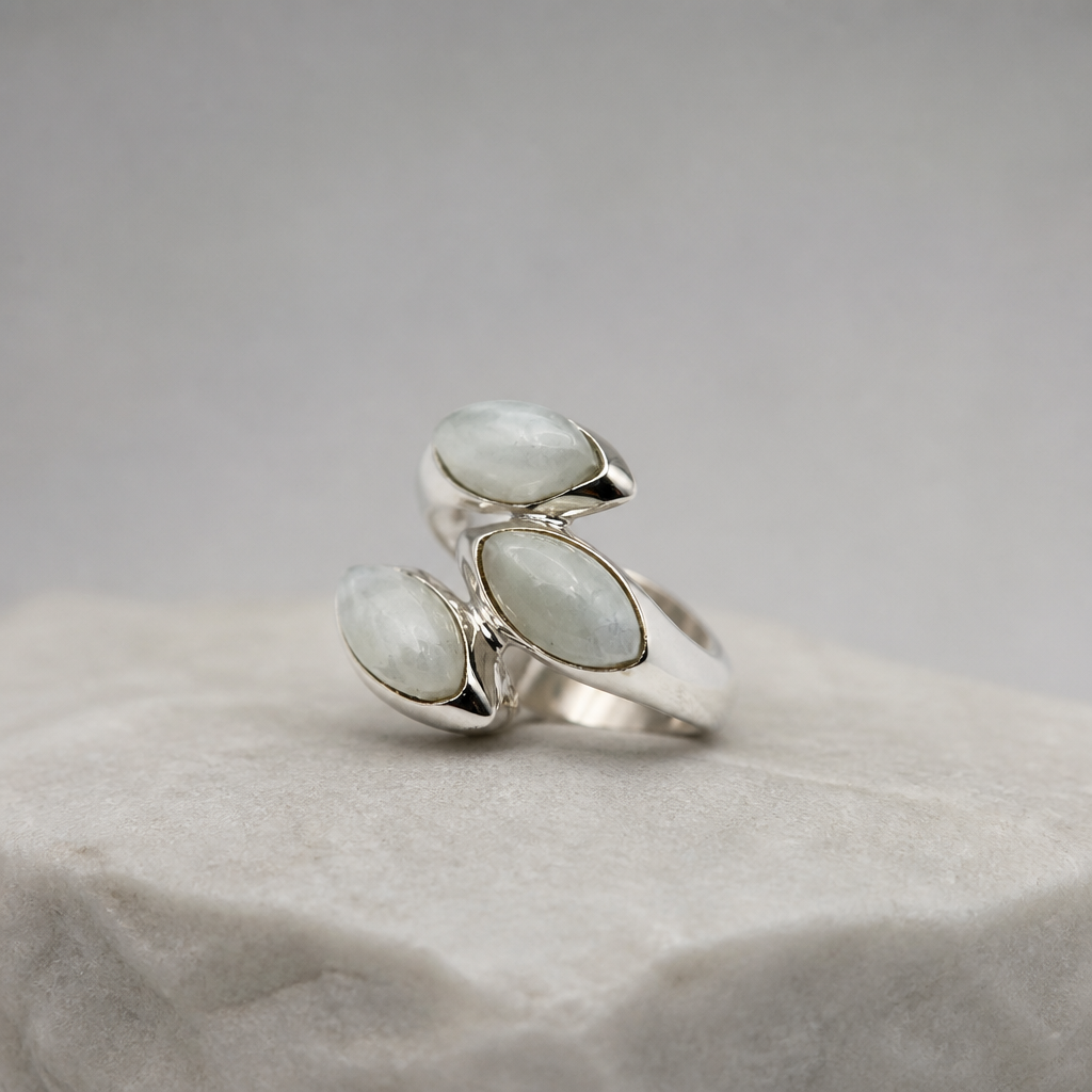 3 Stone Larimar Ring — Club925 Archive product photograph
